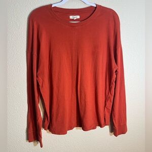 Madewell Rust Orange Long Sleeve Top Size Large